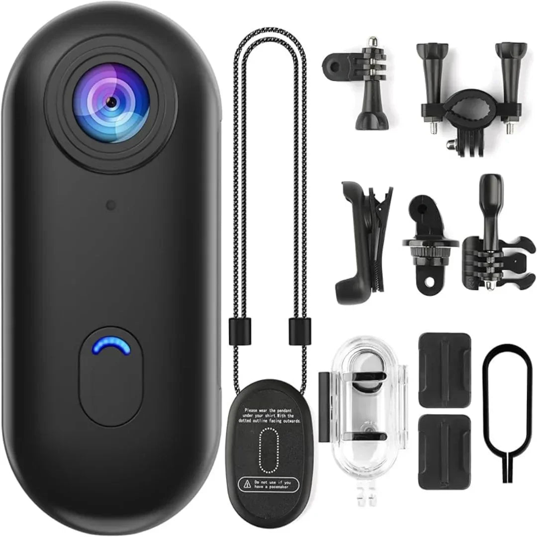 Basicxl | Vandtæt 4K-mini-actionkamera med WiFi og 360° magnetisk holder