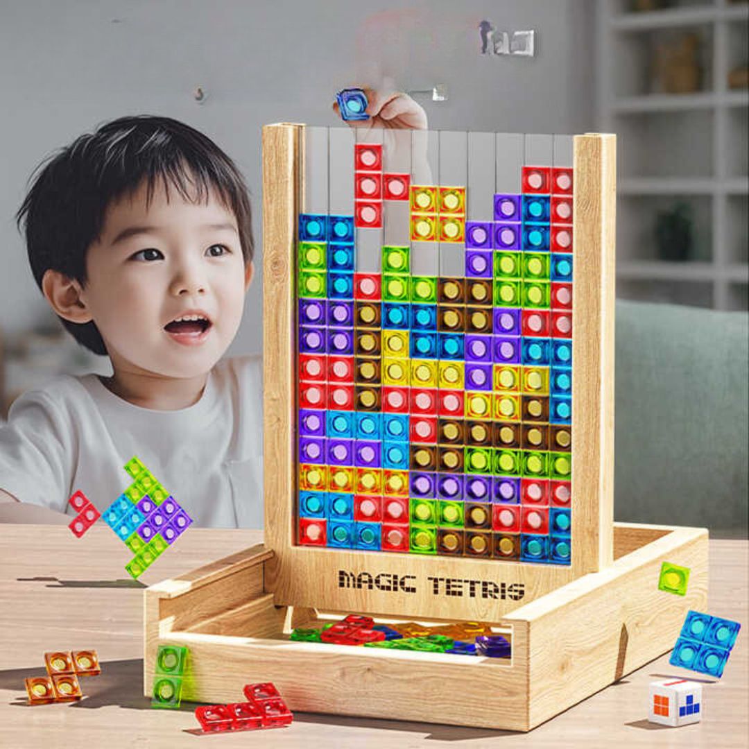 Basicxl | Magisk Tetris i træ – klassisk lærerigt spil (standardmodel)
