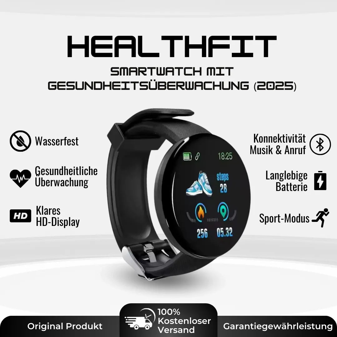 Basicxl | HealthFit – Smartwatch til sundhed og fitness – Model 2025