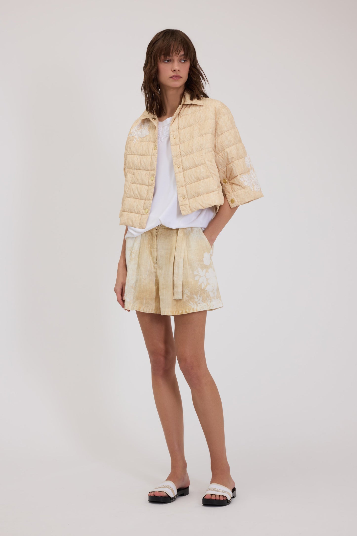 BASICXL CROPPED DUNJAKKE MED BRODERI