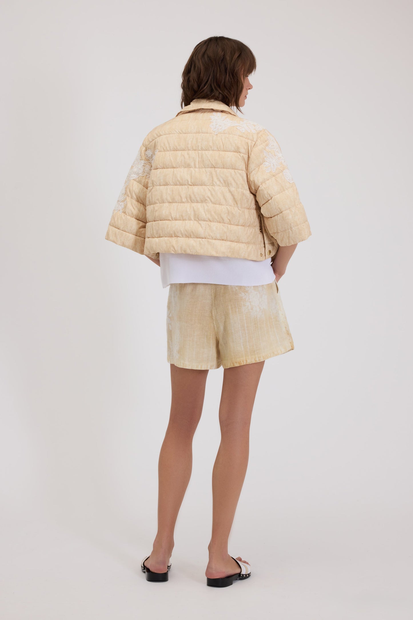 BASICXL CROPPED DUNJAKKE MED BRODERI
