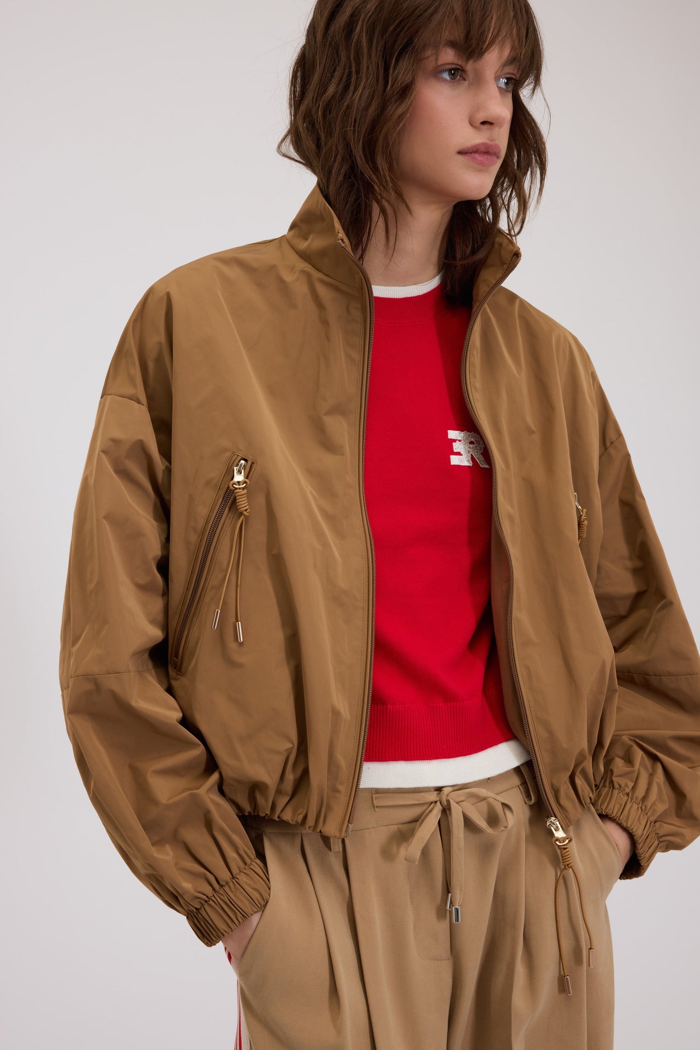 BASICXL TAFFETA ANORAKJAKKE MED RYNKET BUND