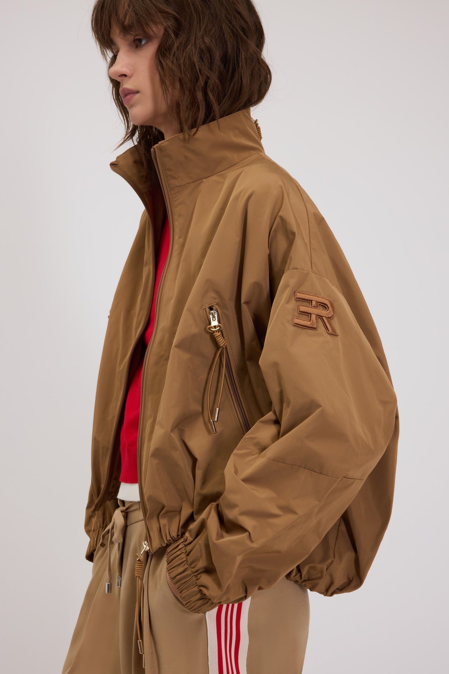 BASICXL TAFFETA ANORAKJAKKE MED RYNKET BUND