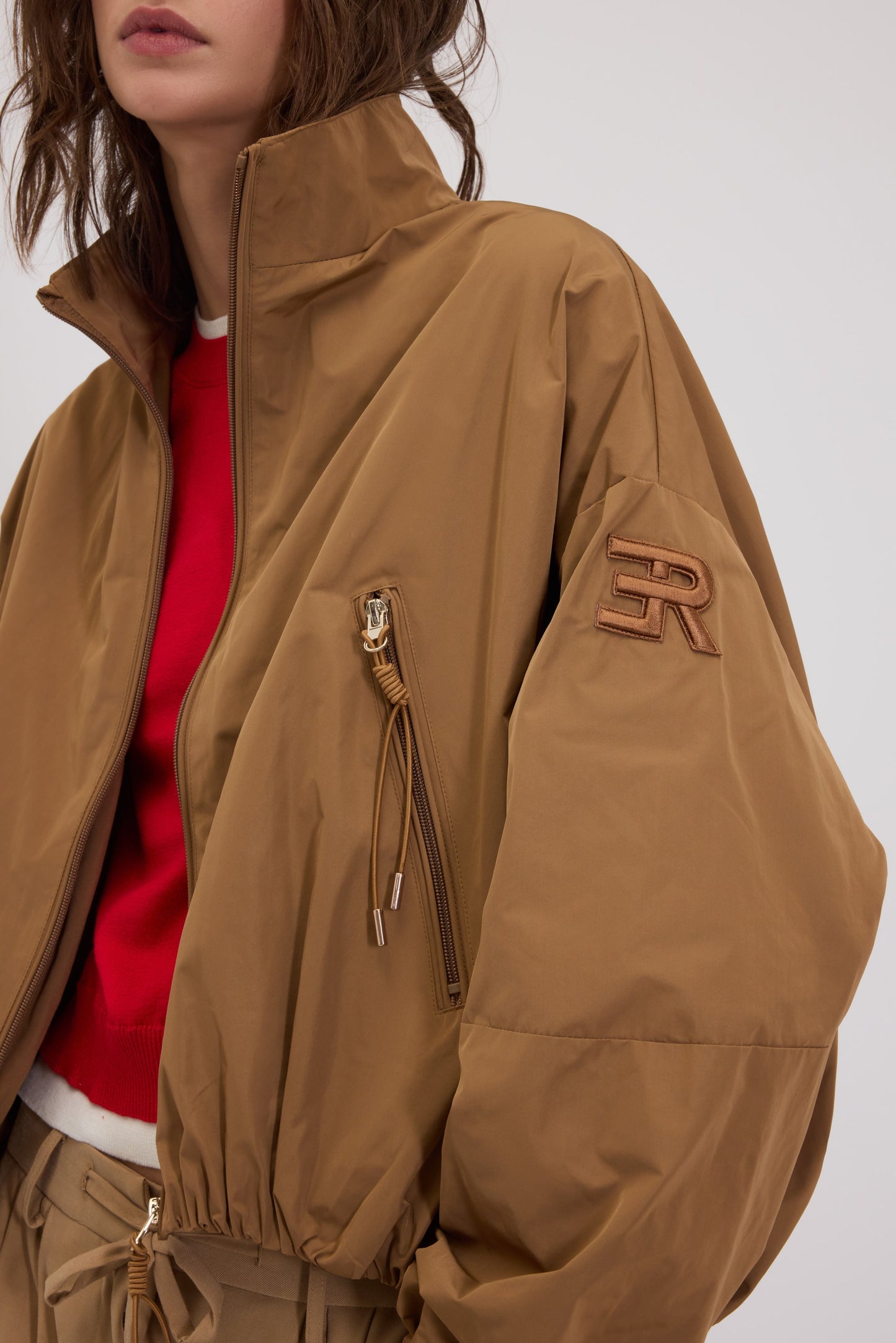 BASICXL TAFFETA ANORAKJAKKE MED RYNKET BUND