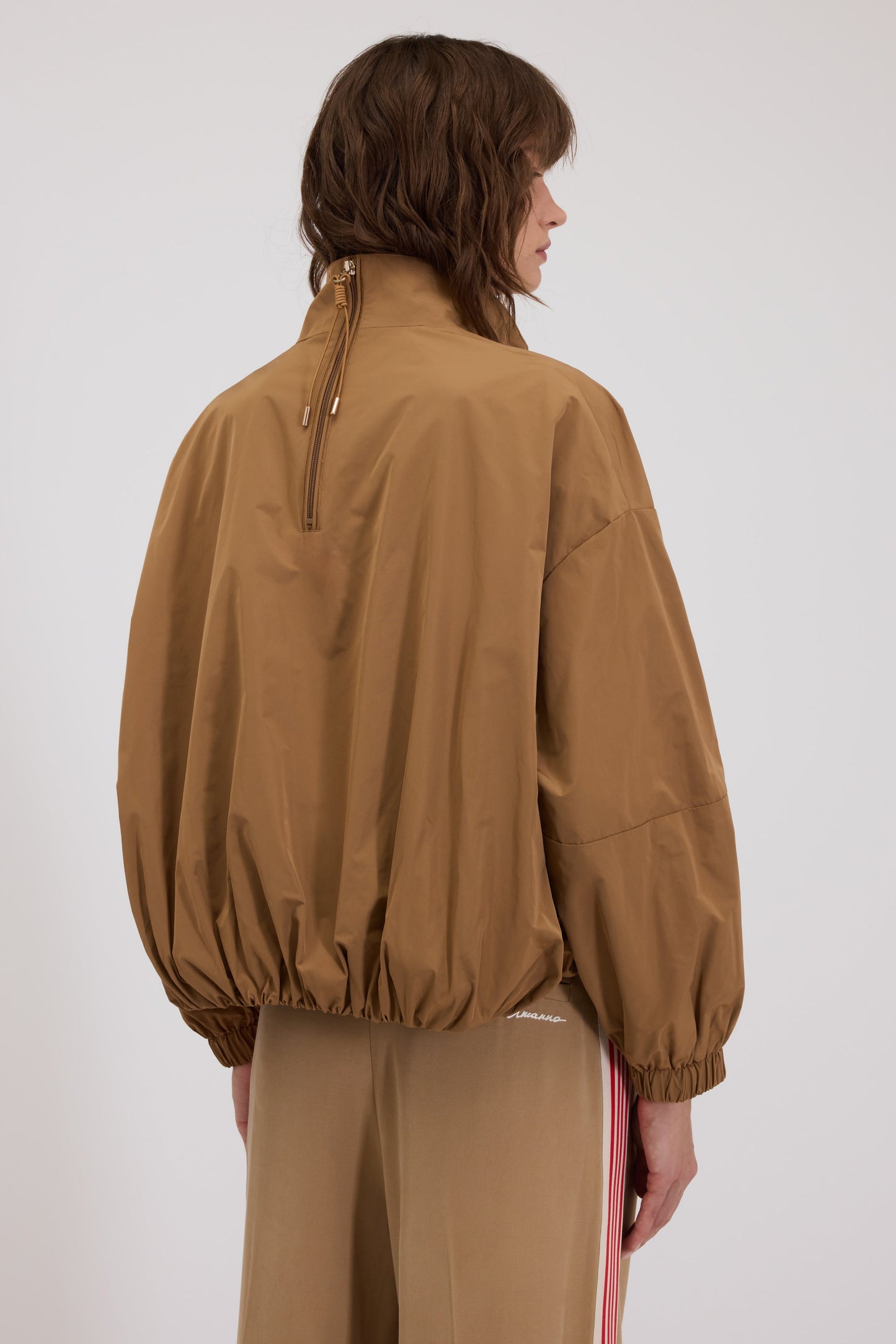 BASICXL TAFFETA ANORAKJAKKE MED RYNKET BUND