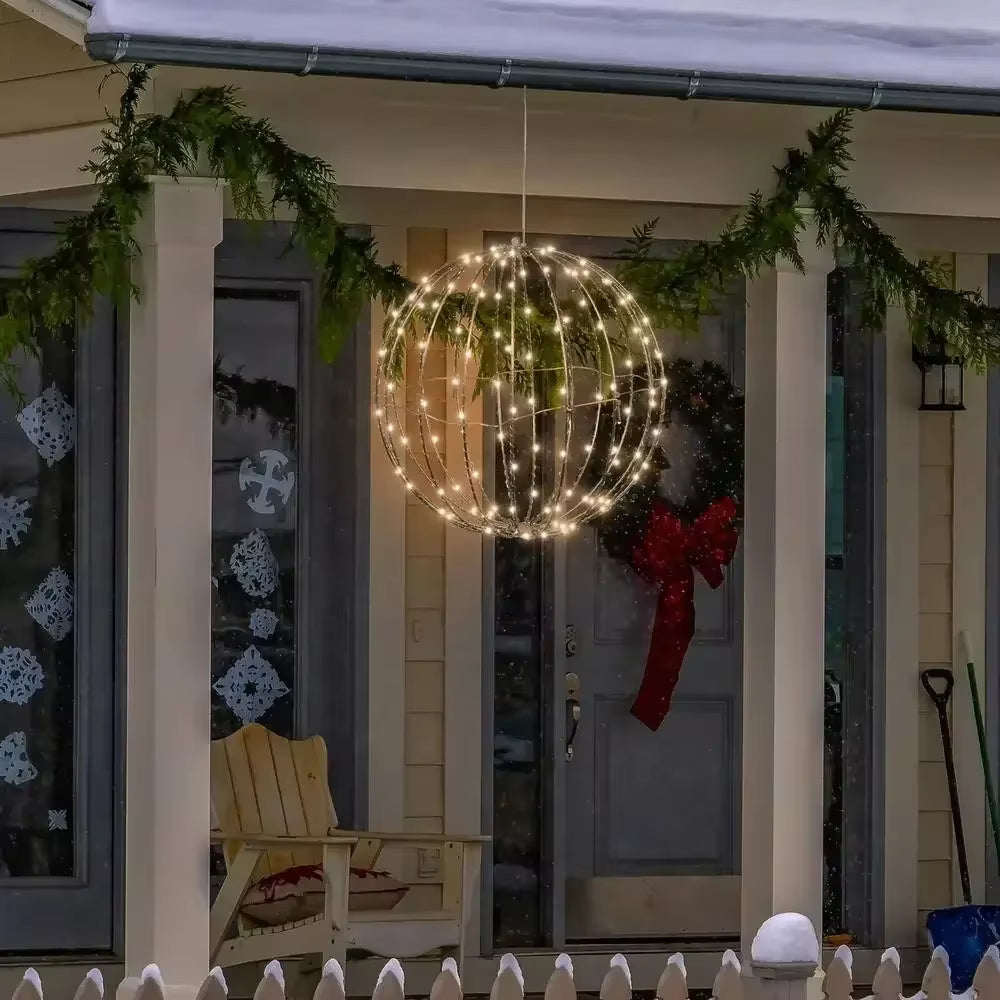 Basicxl | Ledsen ChristmasBall: LED Hængende Julekugle Lys Til Udendørs Have Dekoration