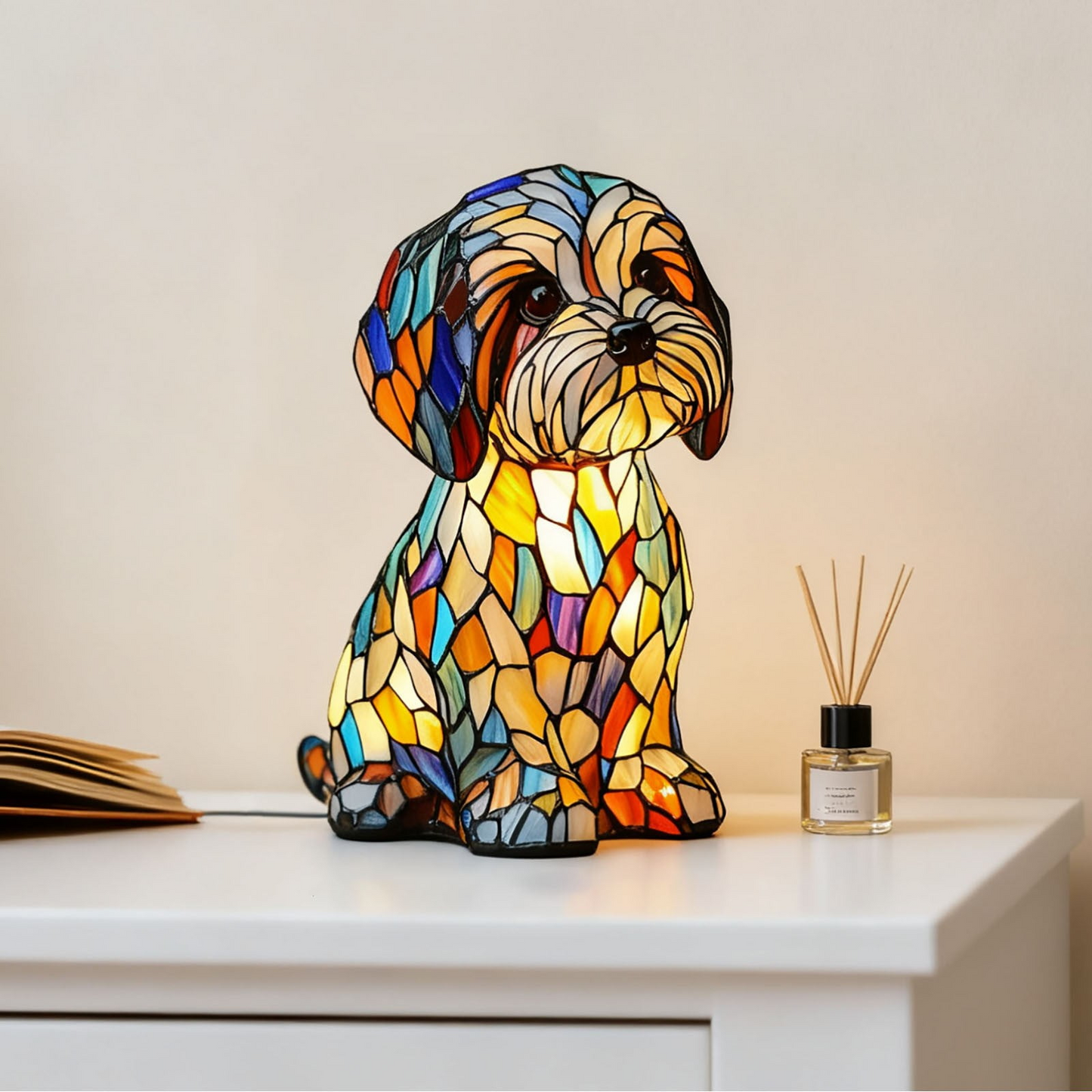 BasicXL | Ledsen DogLamp – Moderne kunstnerisk plettet hunde ambient lampe