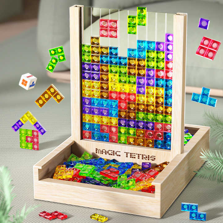 Basicxl | Magisk Tetris i træ – klassisk lærerigt spil (standardmodel)