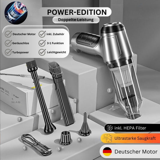 Basicxl | TurboClean Pro – Bærbar støvsuger, Power Edition med dobbelt effekt