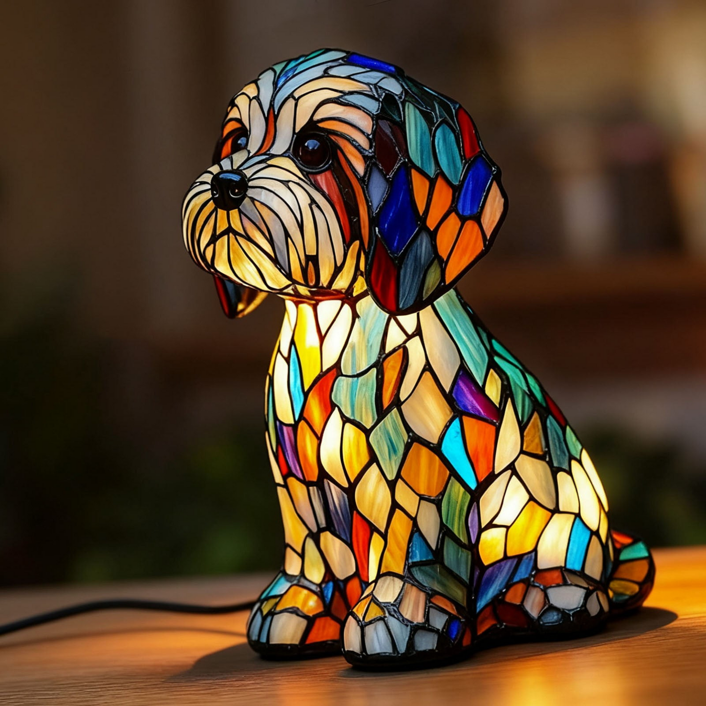 BasicXL | Ledsen DogLamp – Moderne kunstnerisk plettet hunde ambient lampe