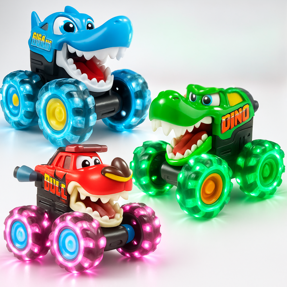 Basicxl | Monster Truck-legetøj – Lysende biler til børn og spædbørn