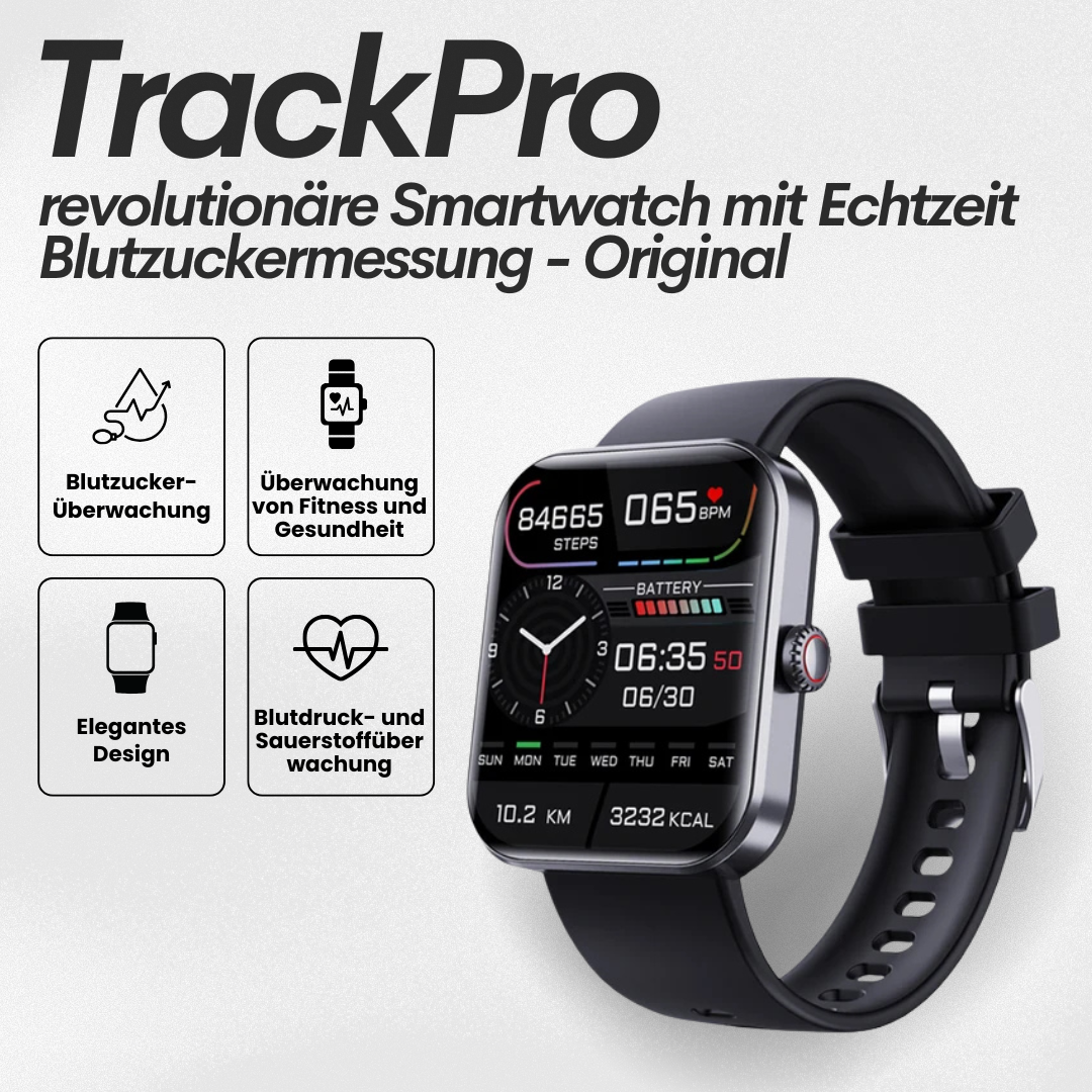 Basicxl | TrackPro – Sundhedssmartwatch med certificeret blodsukkermåling 2025
