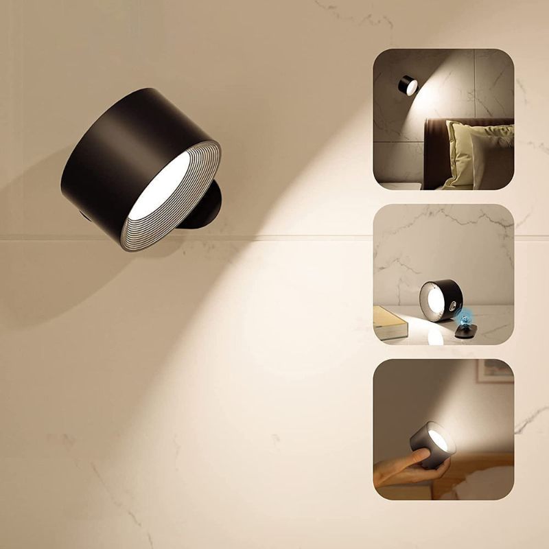 Basicxl | Ledsen RotatingLamp 1+1 GRATIS: Roterende Trådløs LED Væg Lampe