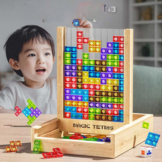 Basicxl | Magisk Tetris i træ – klassisk lærerigt spil (standardmodel)