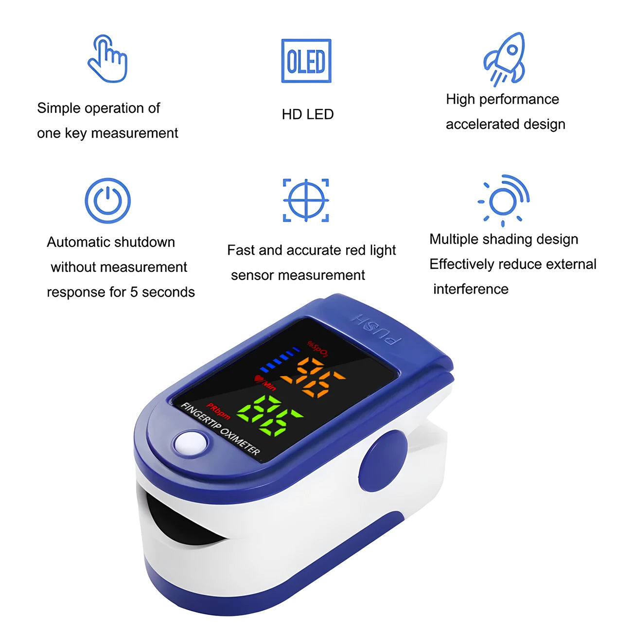 BasicXL | Finger Pulsoximeter – Blodilt & Pulsmåler (Ikke-invasiv & Hurtig Måling)