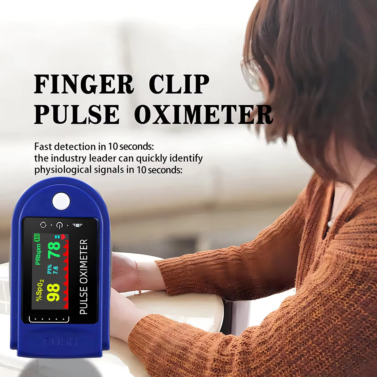 BasicXL | Finger Pulsoximeter – Blodilt & Pulsmåler (Ikke-invasiv & Hurtig Måling)