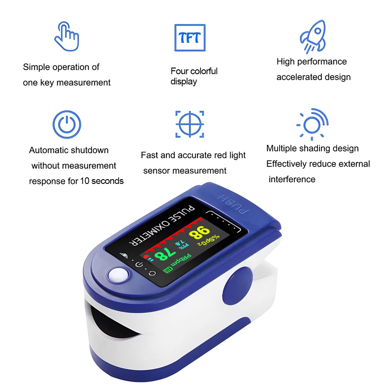 BasicXL | Finger Pulsoximeter – Blodilt & Pulsmåler (Ikke-invasiv & Hurtig Måling)