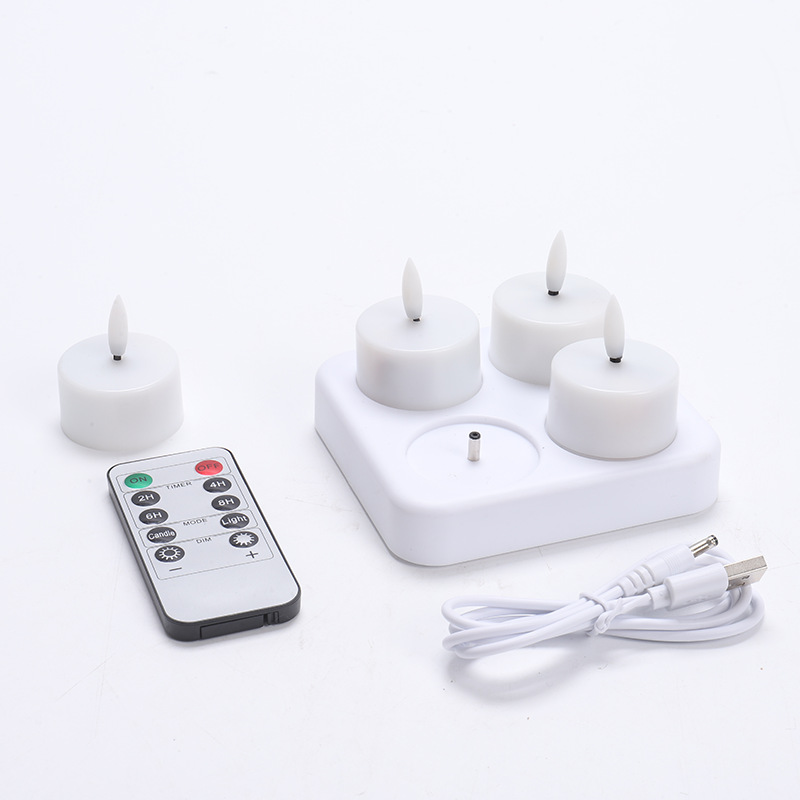 Basicxl | Ledsen CozyCandles: Genopladelige 3D Bærbare LED Te Hyggelige Stearinlys Lys